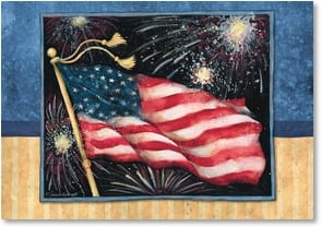 American Flag with fireworks