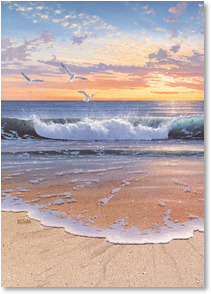 Shoreline scene at dusk