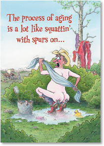 Naked cowboy towel wearing spurs