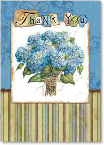 Six stems of blue Hydrangea