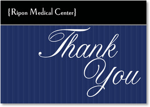 The words Thank you on Blue and Black background