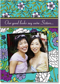 flowers in background with a photo box