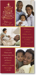 Graphic Christmas tree design with 3 photo boxes