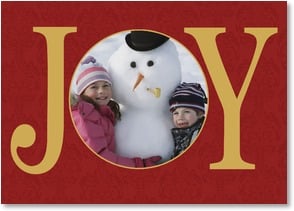 Joy with gold letters red background