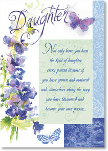 Purple flowers with butterflies graphic