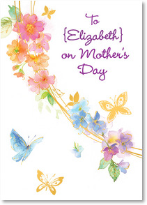 Colorful flowers and butterflies