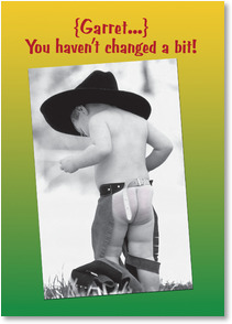 Photo of bare bottomed cowboy baby