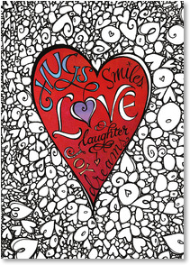 Contemporary heart line drawings and typography