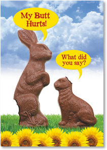 Photo of two chocolate bunnies