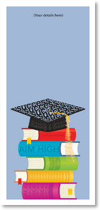 Contemporary books and graduation cap design