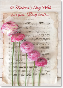 Sheet music and flowers