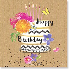 Birthday cake with flowers