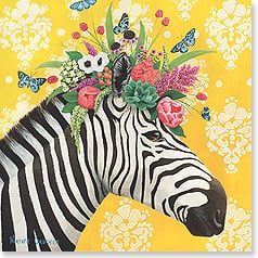 Zebra with floral head dress