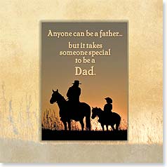 Cowboy, kid on horseback silhouette