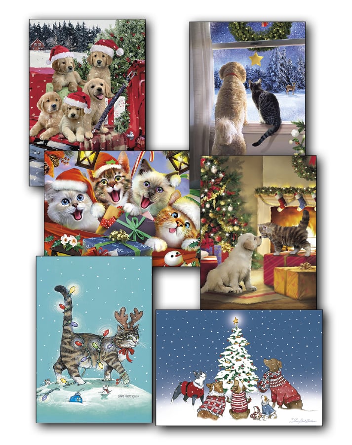 Kittens & Puppies Christmas Card Value Pack