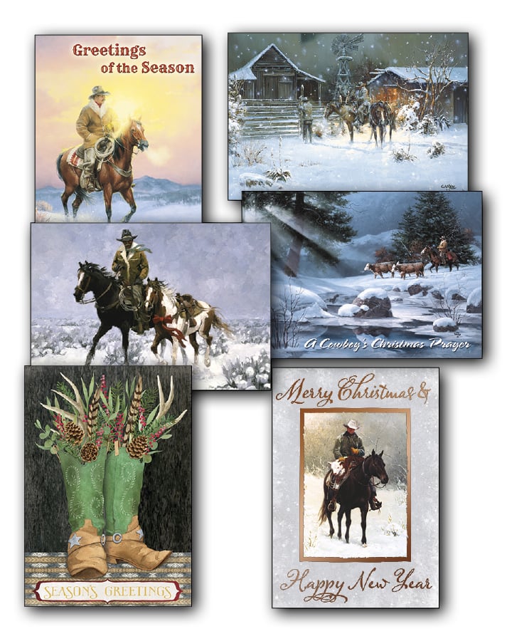 Cowboy Christmas Card Value Pack