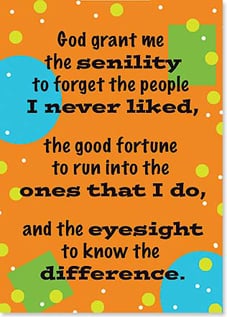 Mock senility prayer