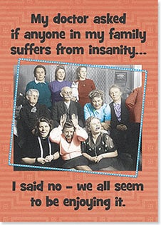 Vintage group of family making faces
