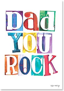 Whimsical typography 'Dad you rock'