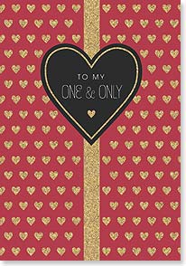 Gold hearts on red background