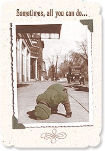 Kid bent over w head on ground