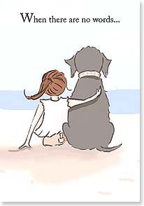 Girl sitting with dog on beach