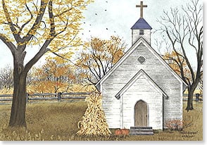 Country church in autumn