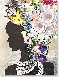 Woman with flowers in hair