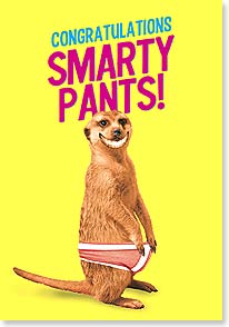 SMILING MEERCAT STANDING WEARING UNDERWEAR