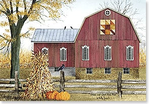 Red barn with quilt emblem