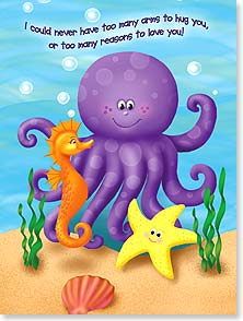 Octopus, seahorse & starfish