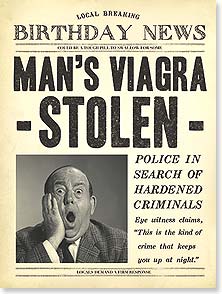 Older man on newspaper front page looking shocked