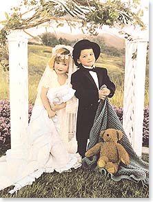 Kid bride and groom