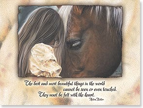 a picture of a girl and her horse with a quote below