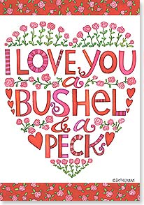Hearts and flowers with bushel copy