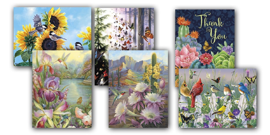 Birds & Butterflies Blank Note Card Assortment