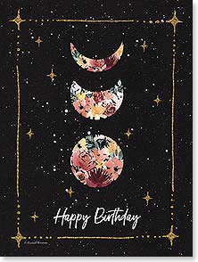MOON PHASE SHAPES WITH FLOWERS