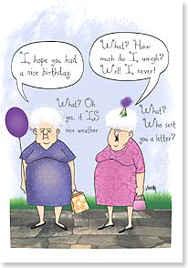 Cartoon of two old women talking
