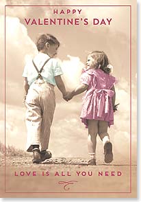 Boy and girl holding hands