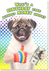 Funny dog holding money