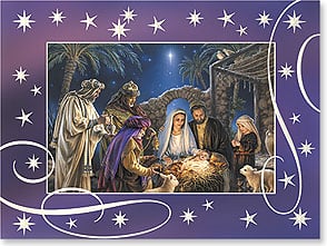 Baby Jesus Nativity Scene with Jesus Mary Joseph and wisemen