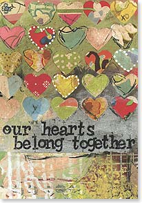 Collage art hearts and typography