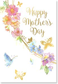 Pretty flowers and butterflies