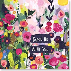 VARIOUS COLORED FLOWERS ON PINK