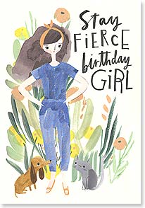 Girl in flowers with hands on hips