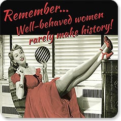 Sexy vintage woman reclining with feet up