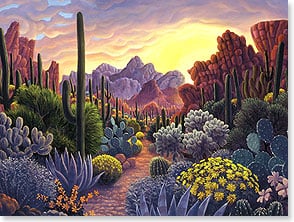 DESERT LANDSCAPE IN BRIGHT COLORS