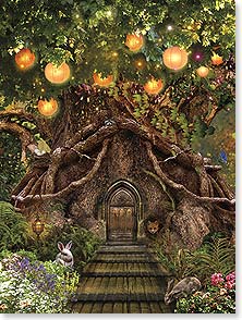 TREE HOUSE WITH JAPANESE LANTERNS