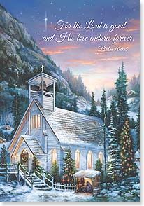 Western church with Nativity scene