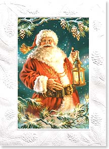 Santa holding lantern